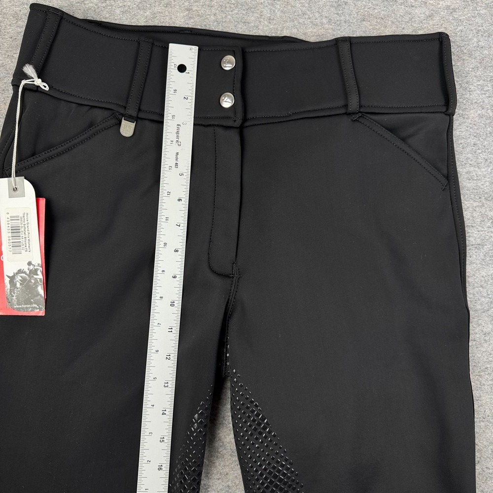 Horze Grand Prix Thermo Softshell Silicone FS Riding Pants Black Womens 32 - Picture 9 of 12